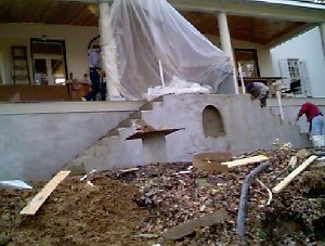 stucco the porch