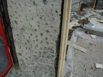 Metal corner beads were already rusted
