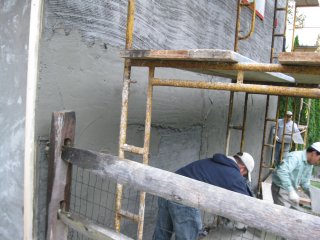 Stucco brown coat