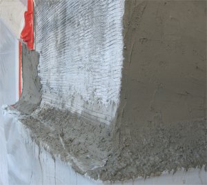 Pebble dash stucco