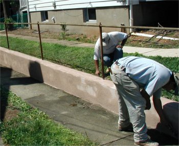 Retaining wall was
                repaired and recoated