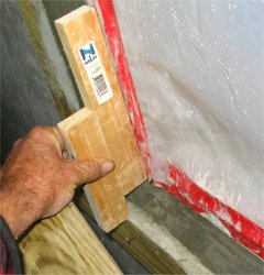 A gauge is
              made to set the height of the sill