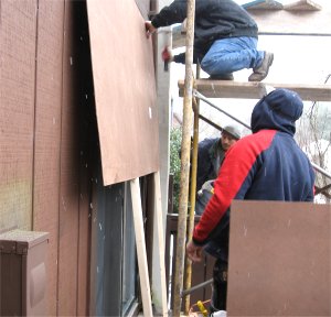 Windows and
              doors are protected