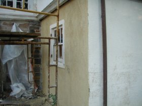 Wall
outside kitchen is replaced.