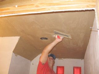 Keene's cement, lime and fine sand for the color finish.