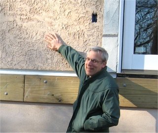 Ron shows off his stucco addition