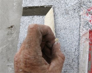 Faux granite window surround