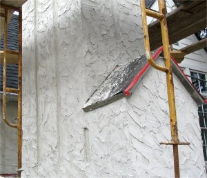 Heavy texture stucco in Chevy Chase.